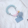 毛球鈴鐺&times;手機腕帶掛繩&times;藍色-第1張