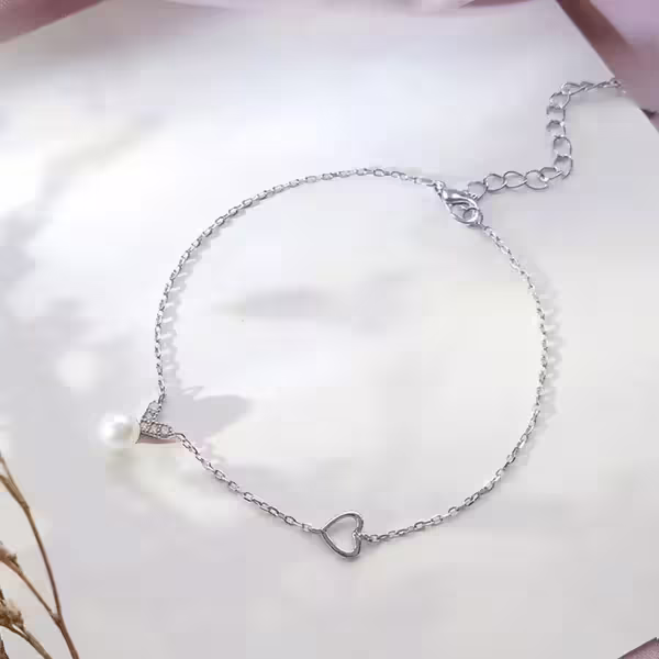 925銀飾×愛心珍珠×手鍊-第1張