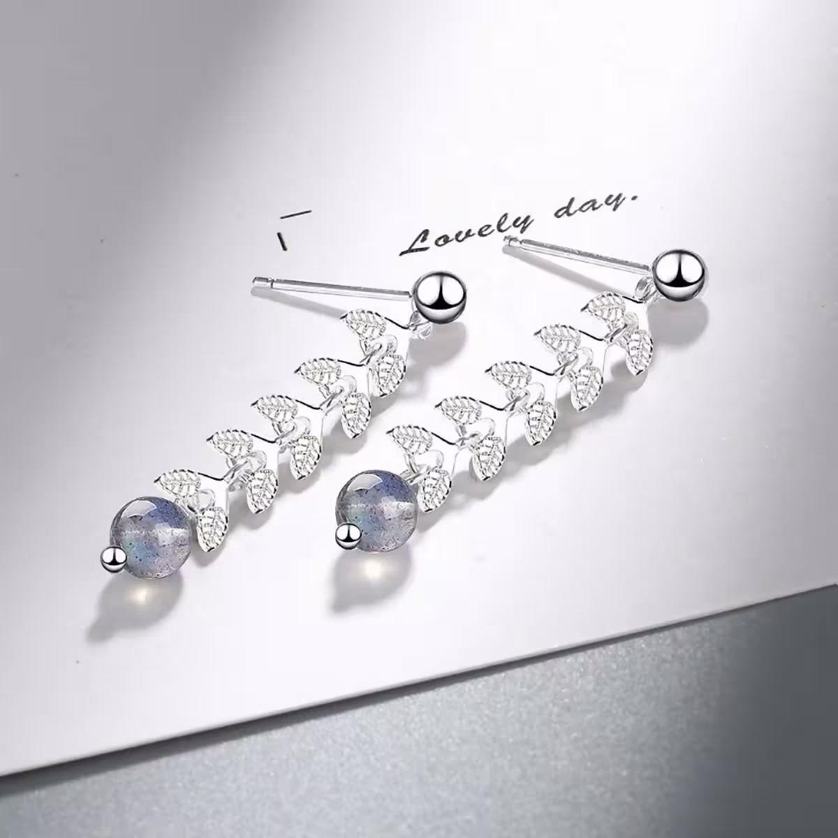 柳葉魚尾月光珠×吊墜耳環-第3張