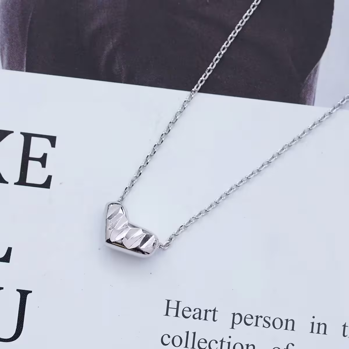 925銀飾&times;愛心立體切面&times;鎖骨項鍊-第1張