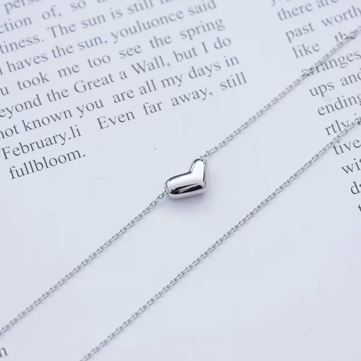 925銀飾&times;愛心立體切面&times;鎖骨項鍊-第4張