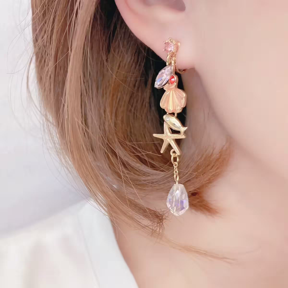 小魚海星貝殼&times;吊墜耳環-第2張