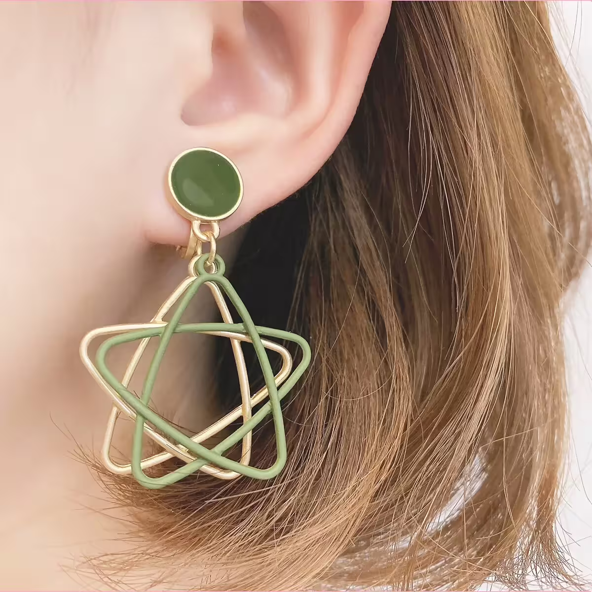 墨金雙層線條星星×螺旋耳夾-第6張