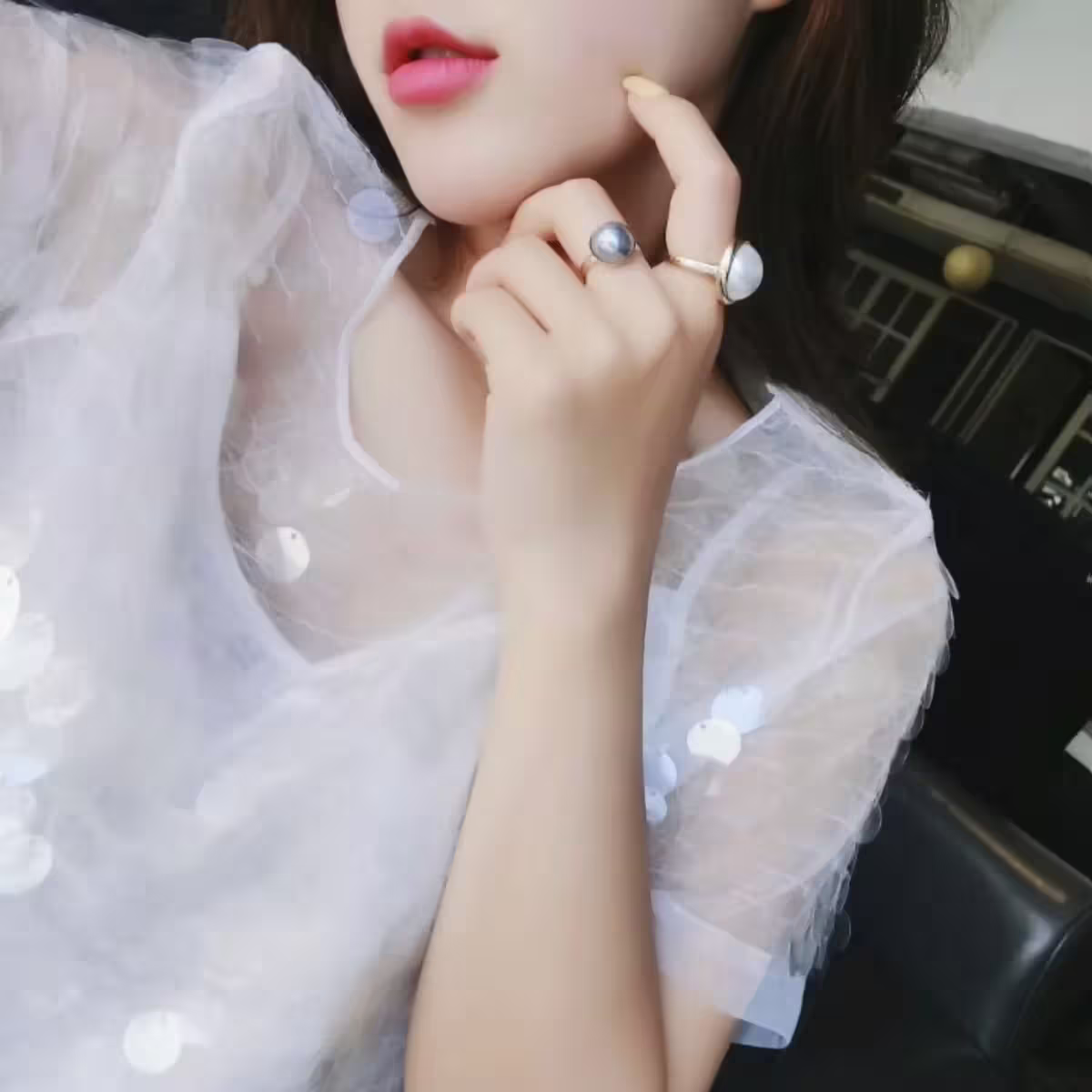 冷淡系大小珍珠&times;二套件開口戒指-第6張