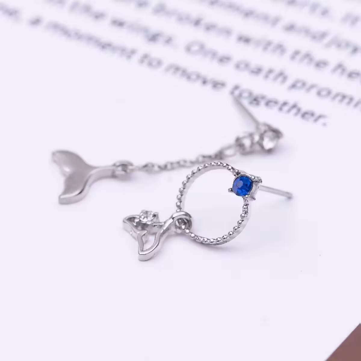 藍晶人魚擺尾&times;不對稱吊墜耳環-第4張