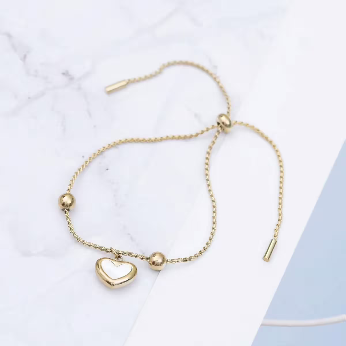 白色愛心×抽拉手鍊-第3張