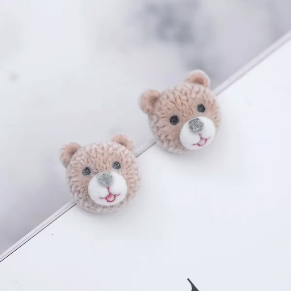 絨布小熊熊&times;吊墜耳環-第2張