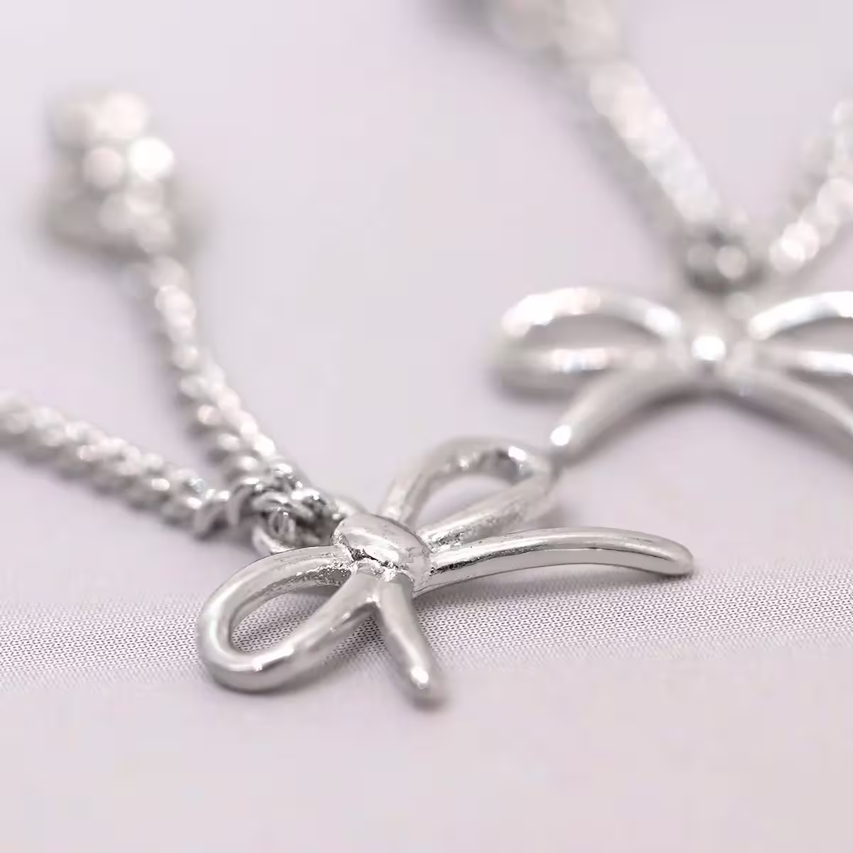 925銀針&times;蝴蝶結垂鍊&times;後掛式耳環-第4張