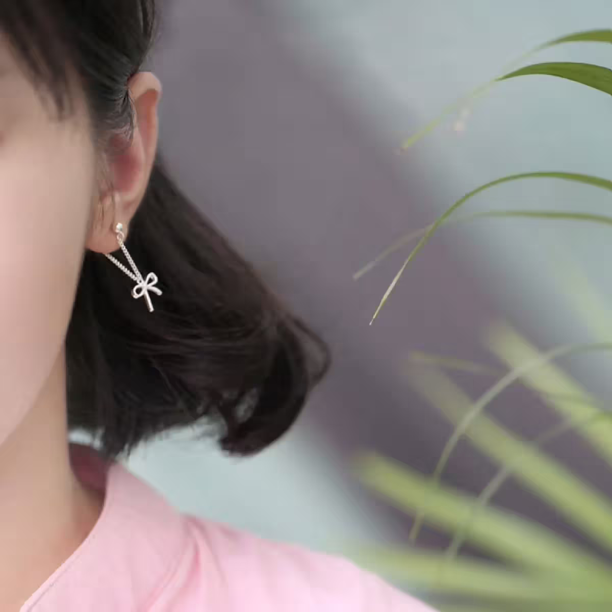 925銀針&times;蝴蝶結垂鍊&times;後掛式耳環-第5張