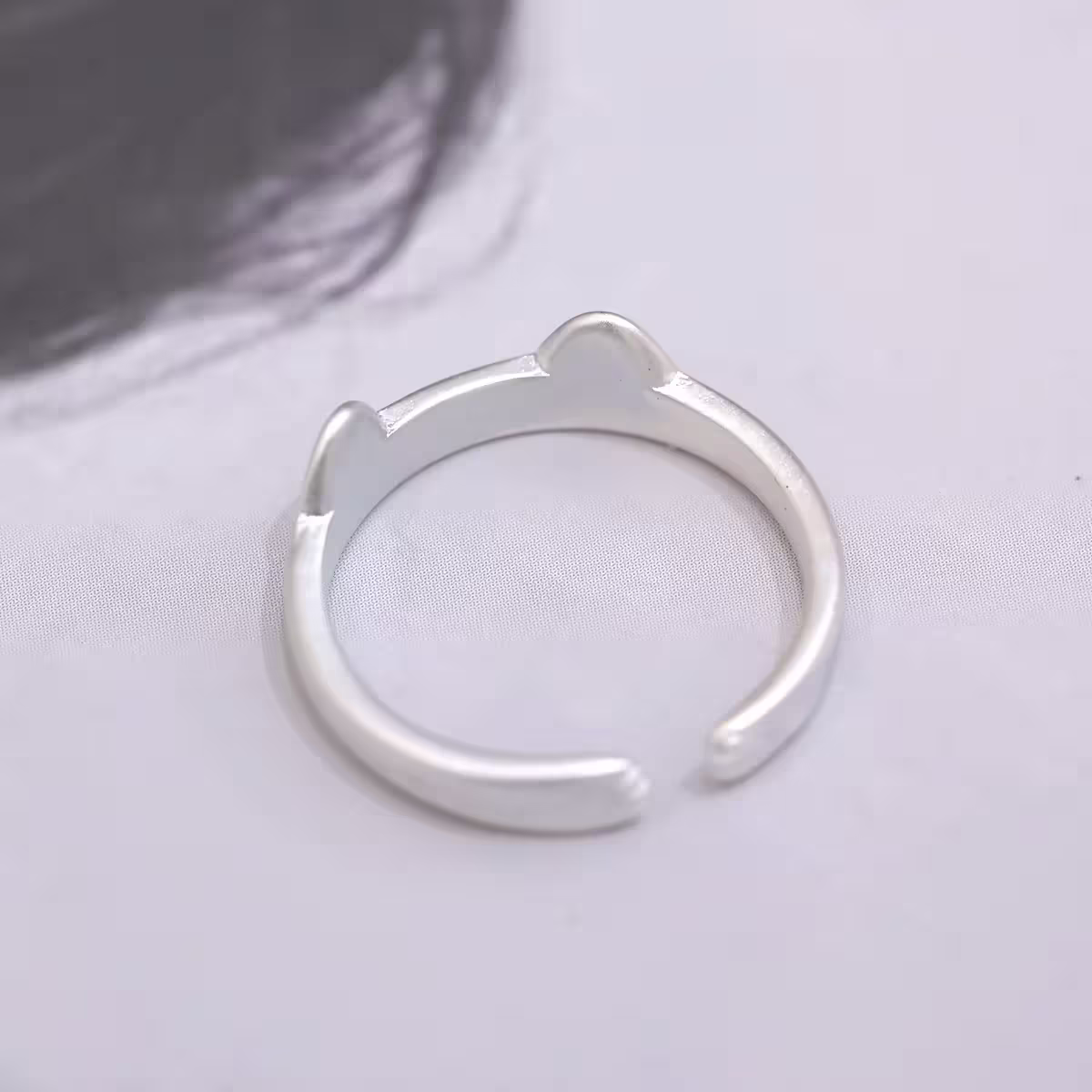 925銀飾&times;小貓耳朵&times;開口戒指-第1張