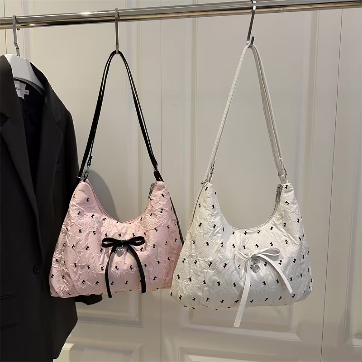 甜心蝴蝶結抓皺感×變形後背包×白色-第6張