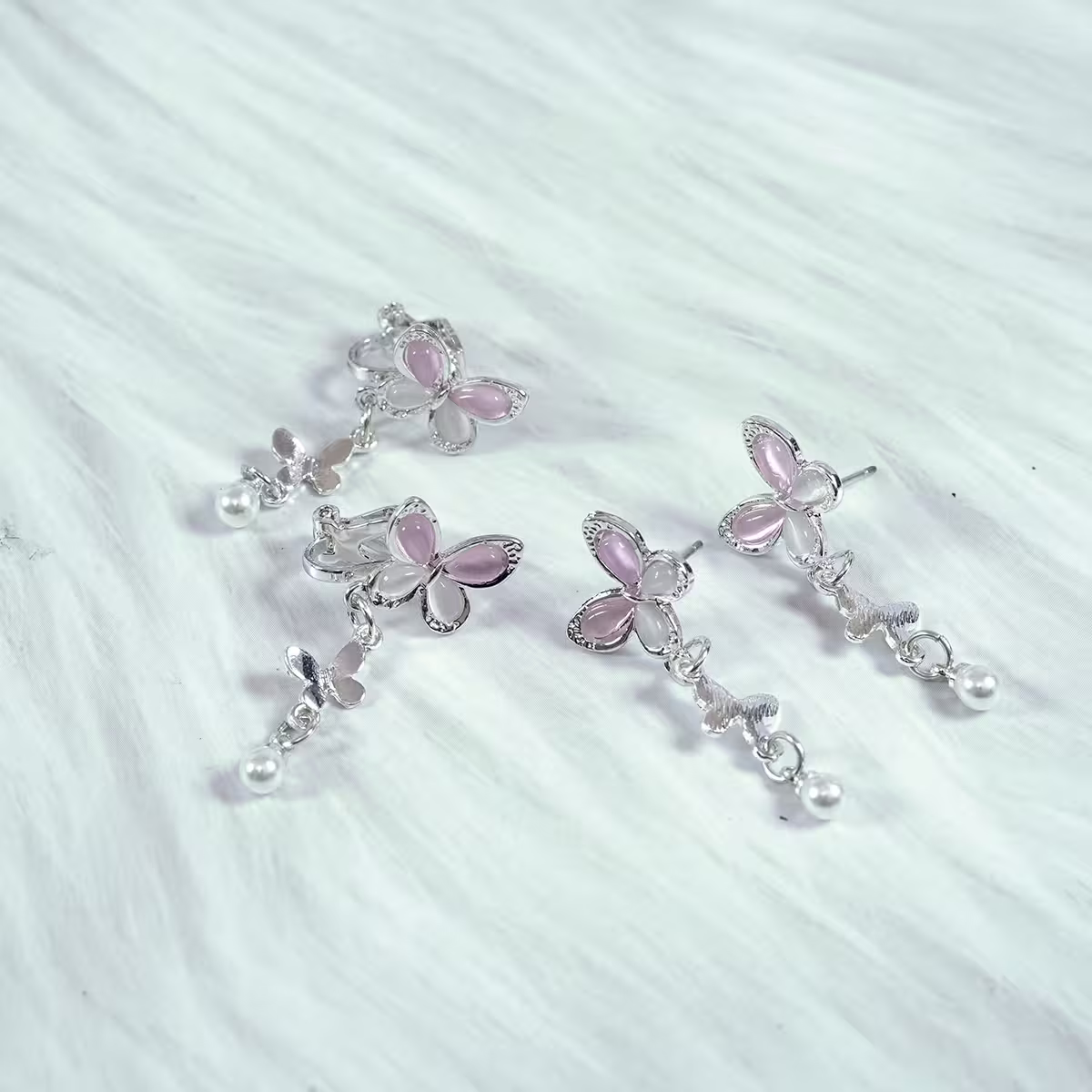 靈動粉蝶×吊墜耳環-第4張