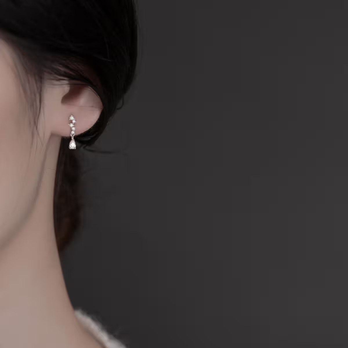法式小水滴晶鑽×吊墜耳環-第5張