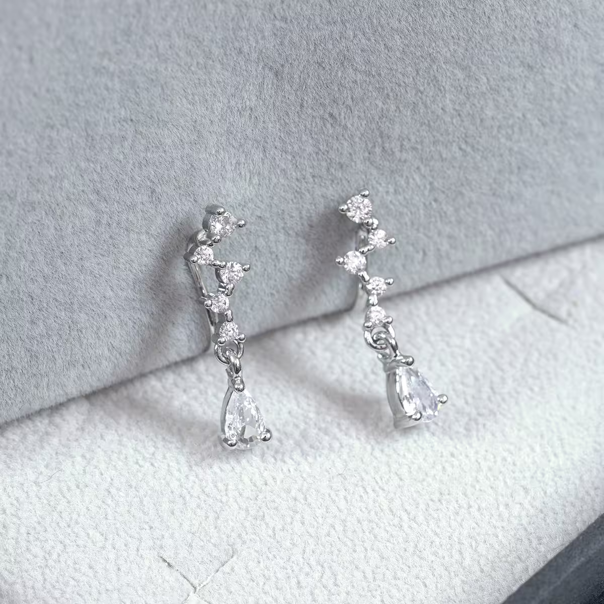 法式小水滴晶鑽×蚊香盤U型耳夾-第2張