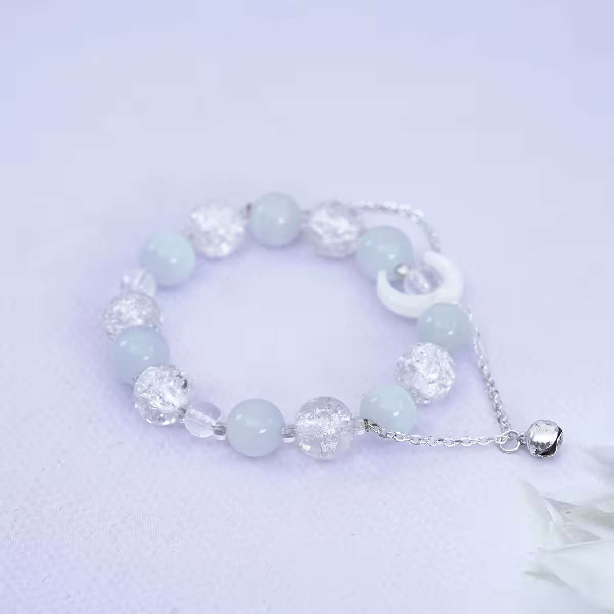 白月光琉璃鈴鐺×固定式串珠手鍊-第1張