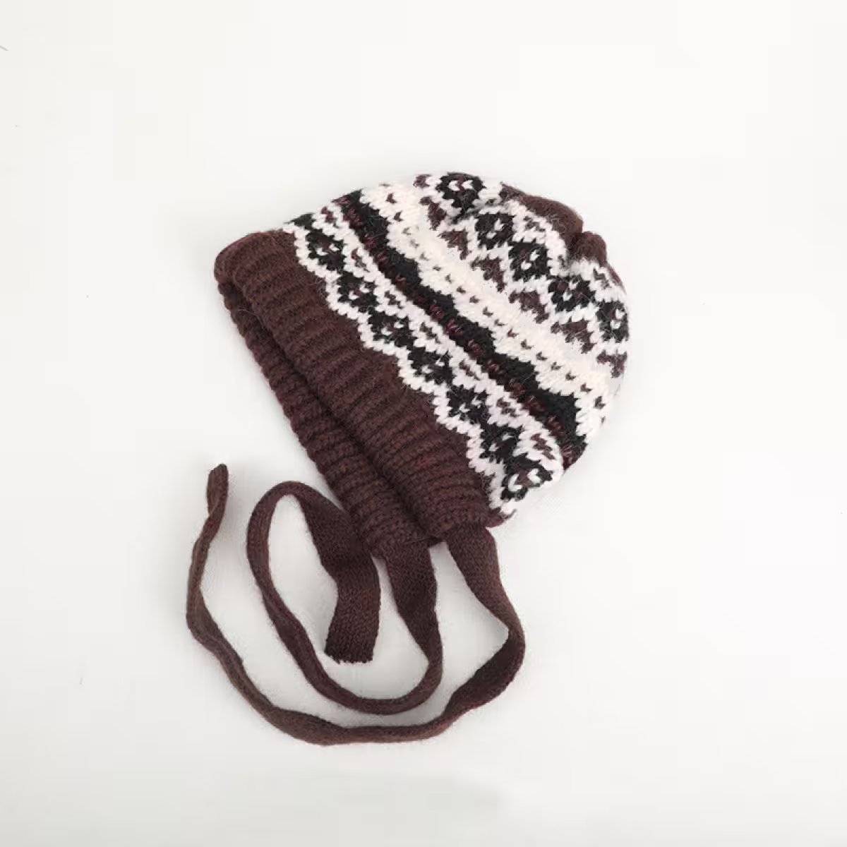 費爾島毛線格紋×毛帽×棕咖-第2張