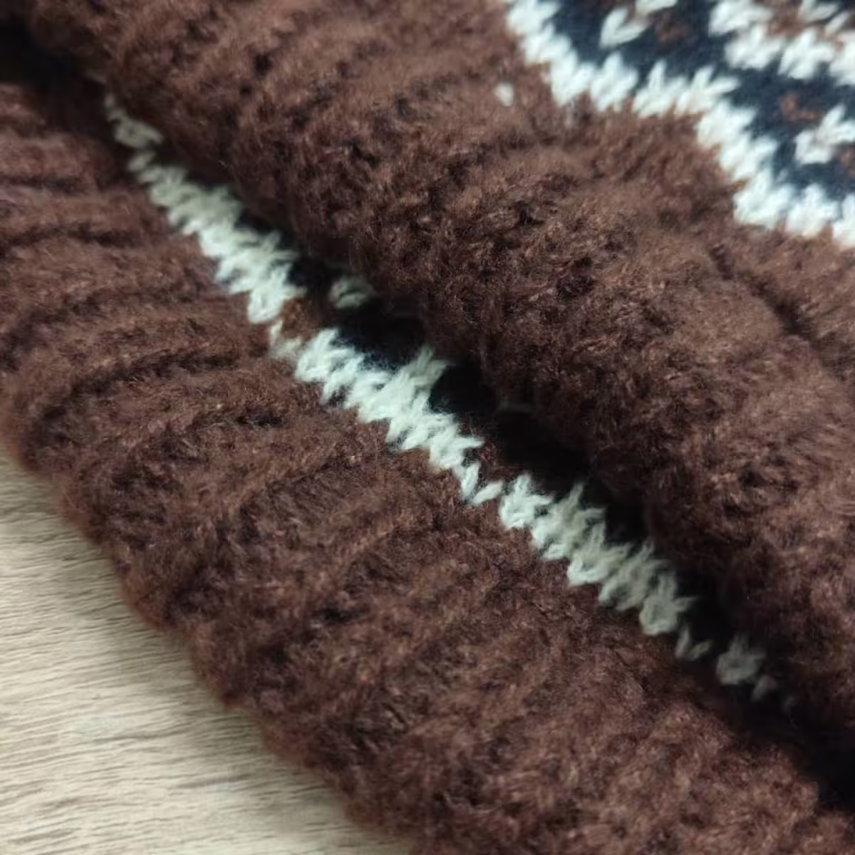 費爾島毛線格紋×毛帽×棕咖-第3張