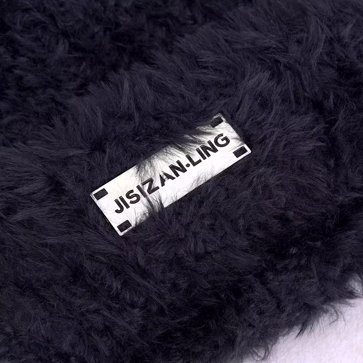 金屬標牌仿貂毛×毛帽×黑色-第4張
