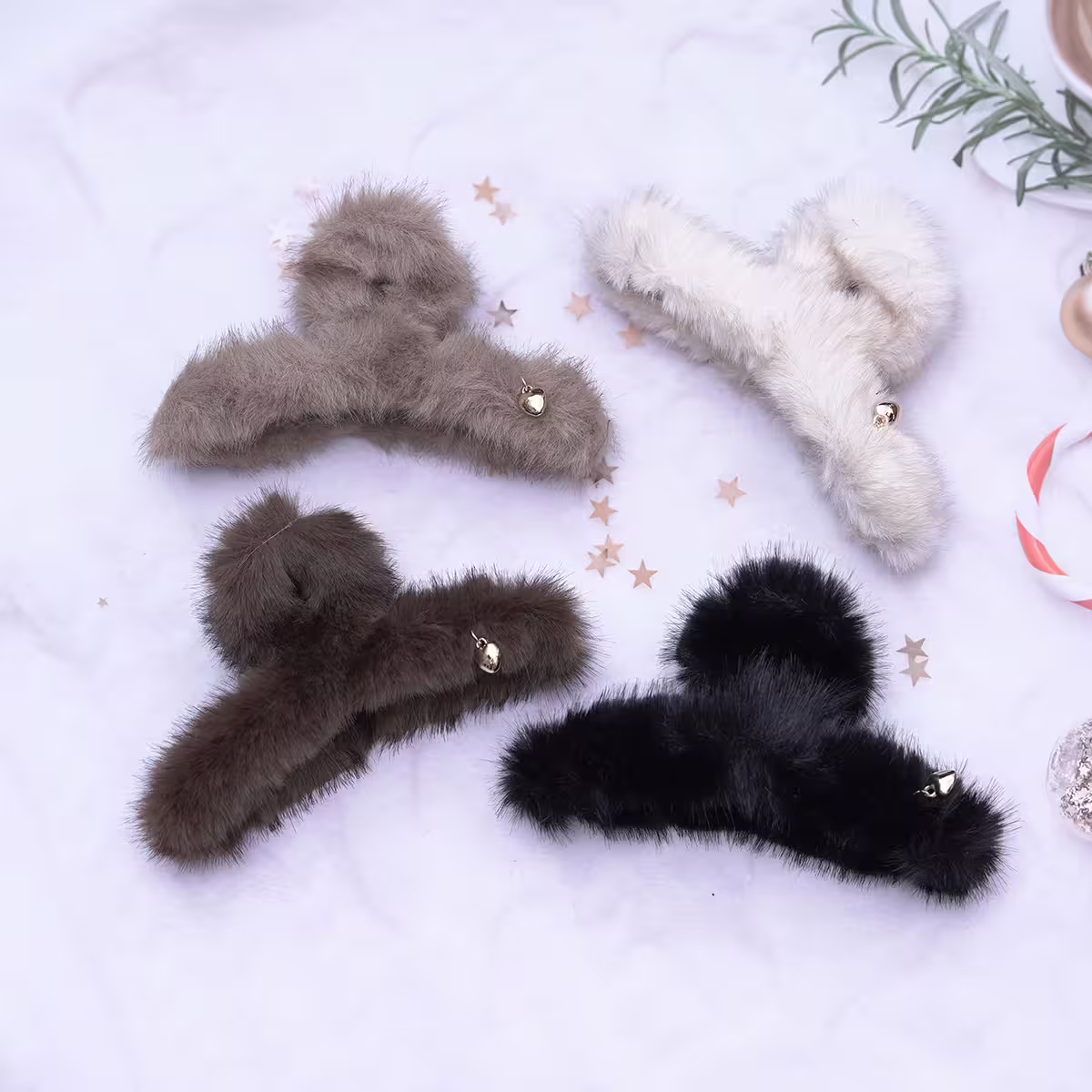 仿貂毛小金心×鯊魚夾×共四色-第1張