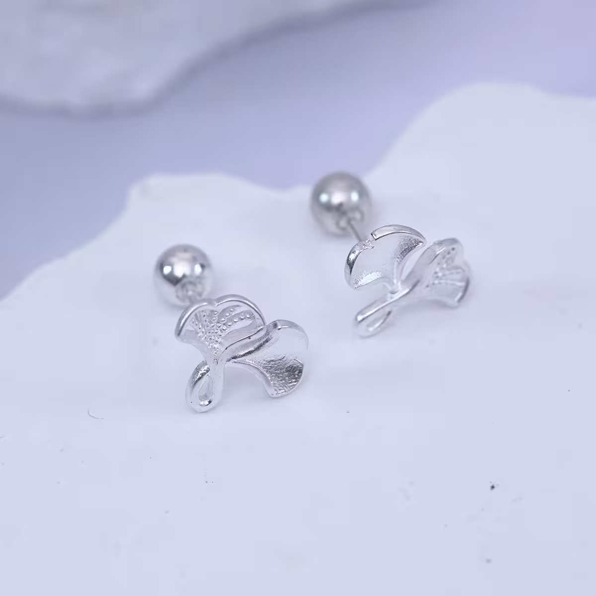 925耳針×銀杏葉×轉珠耳環-第5張