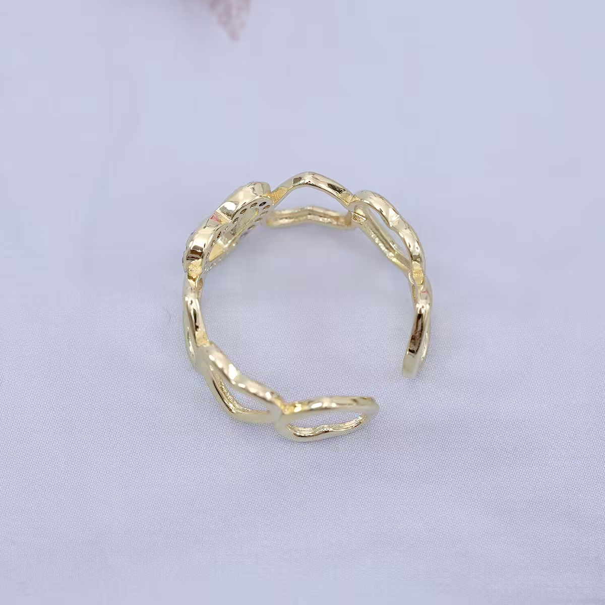 愛心排列鏤空晶鑽×開口戒指-第5張