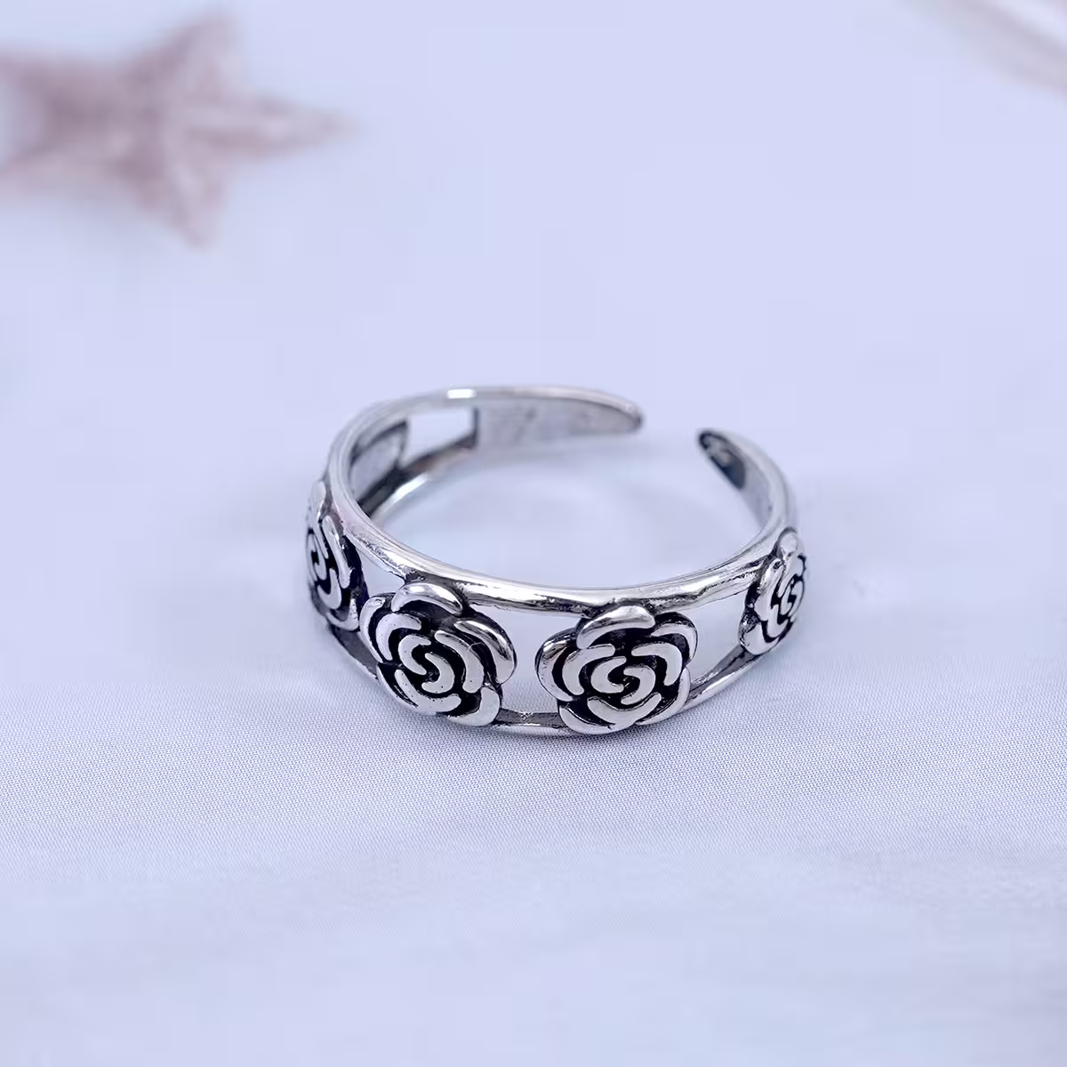 復古玫瑰花×開口戒指-第4張