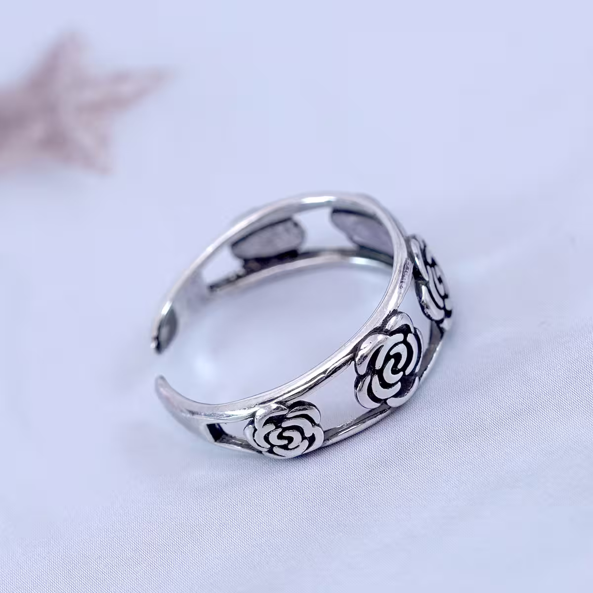 復古玫瑰花×開口戒指-第5張