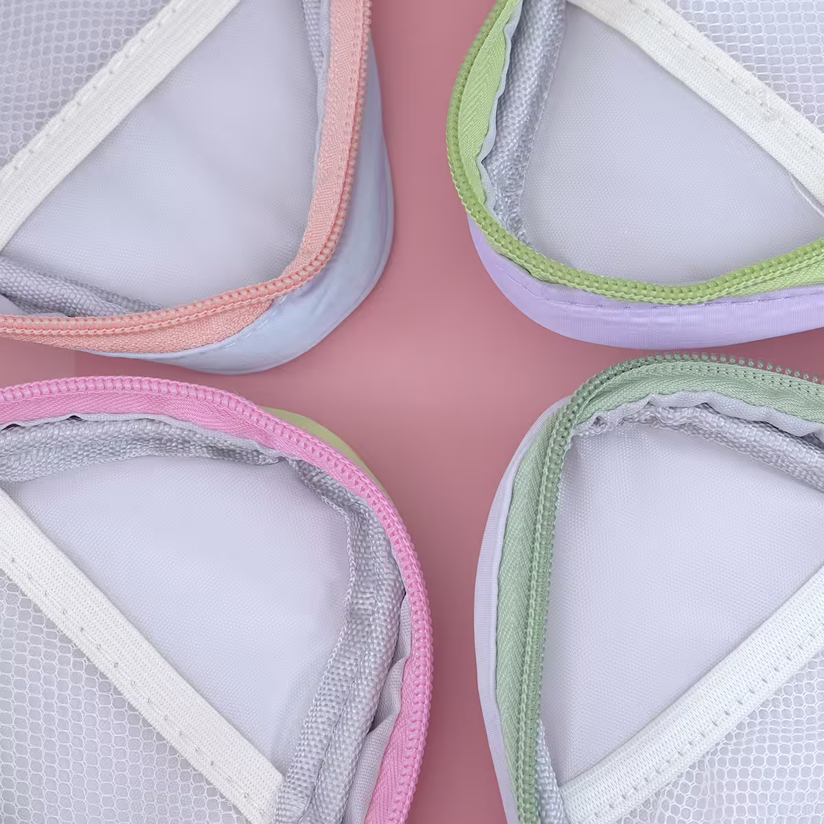 撞色倒三角手提&times;化妝收納包&times;綠色-第4張