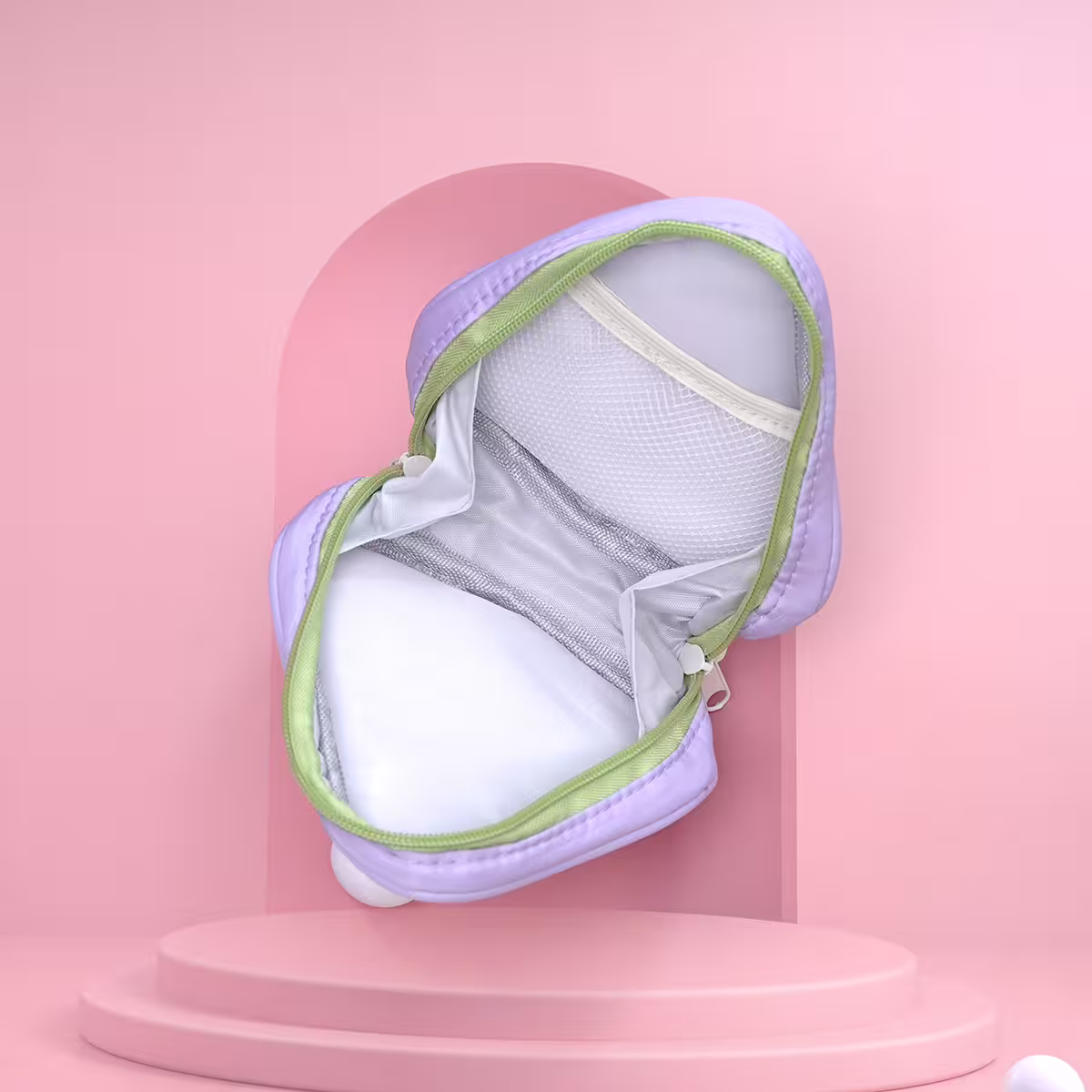 撞色倒三角手提&times;化妝收納包&times;紫色-第2張