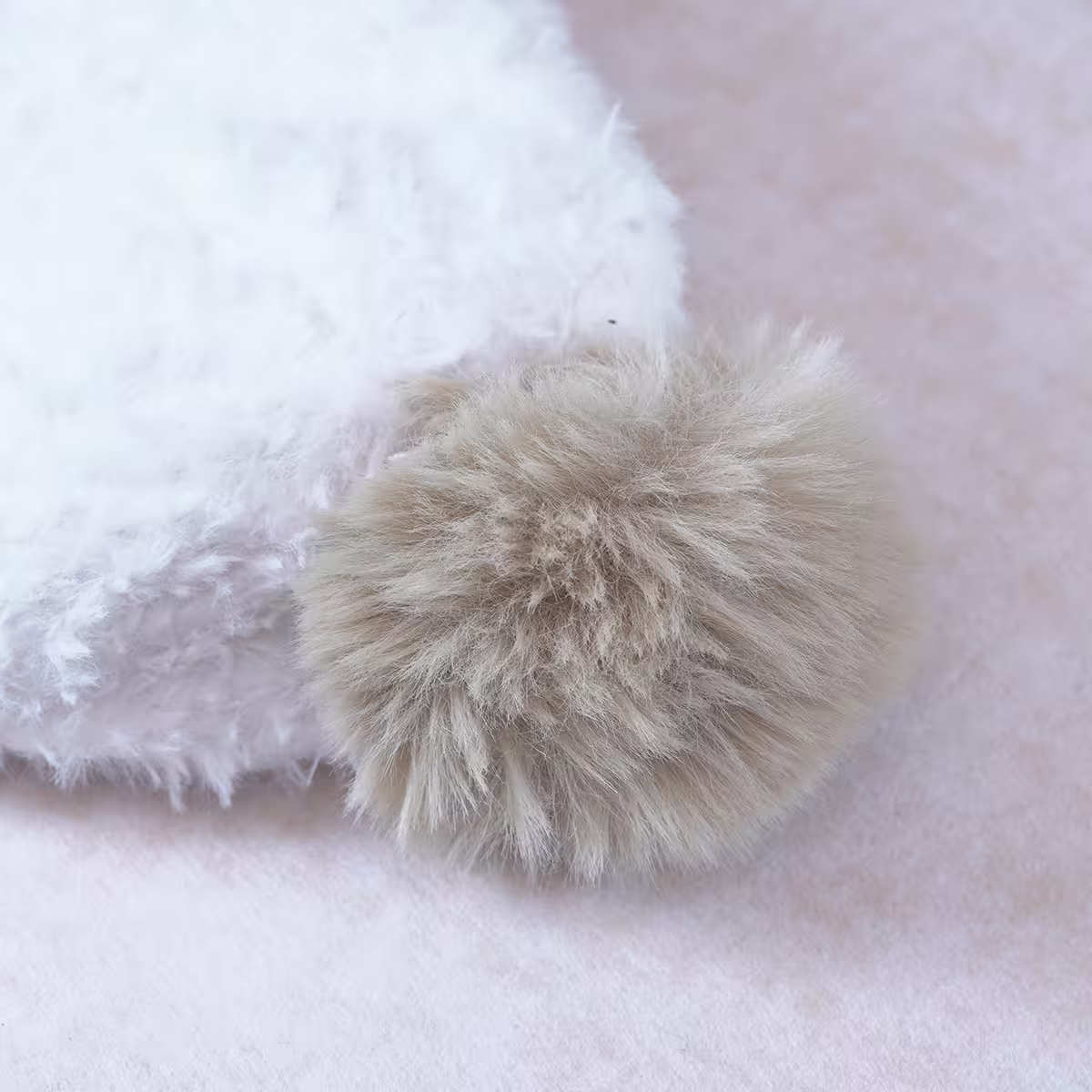 毛球拼色仿貂毛×毛帽×白色-第3張