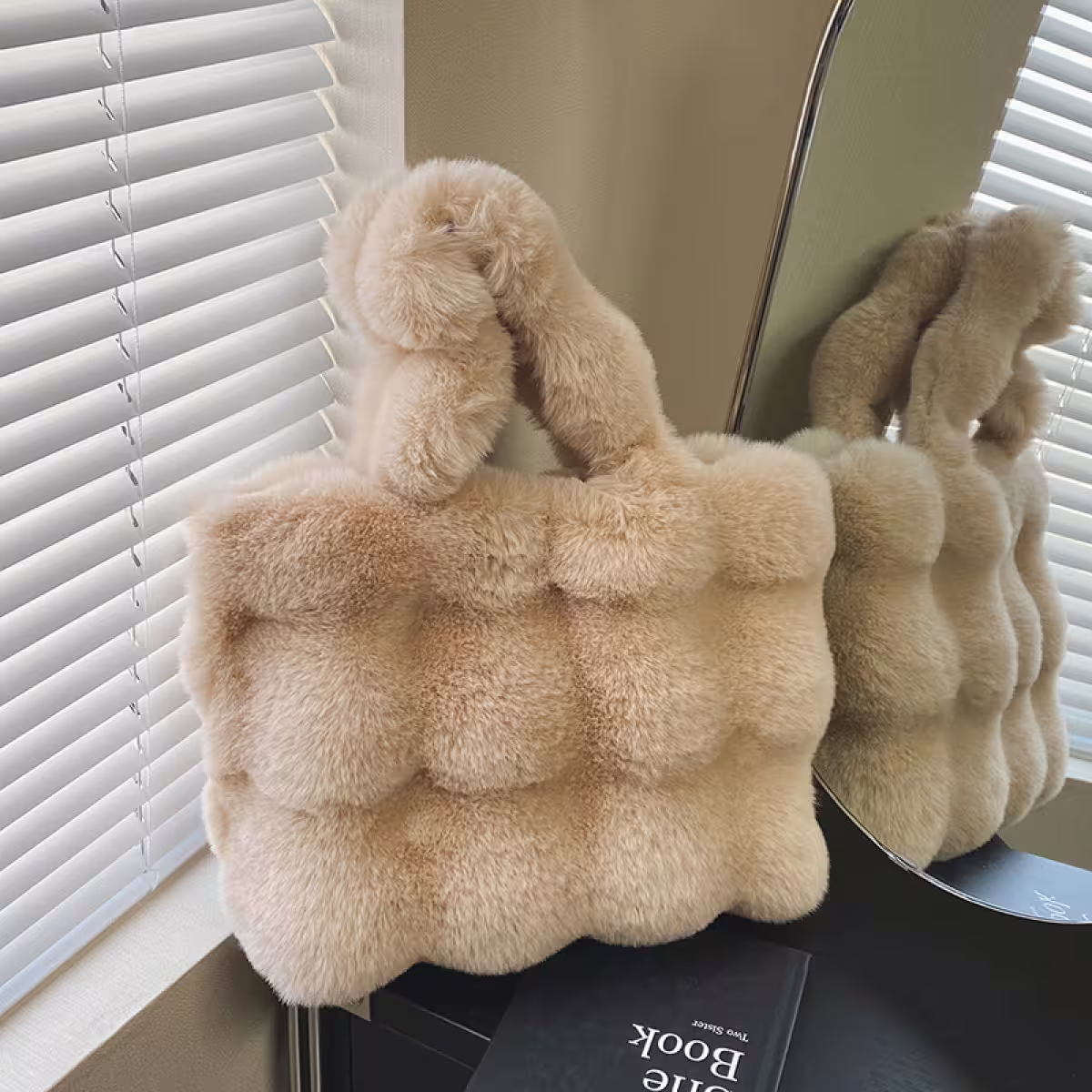 毛毛波堤×肩背袋×卡其-第2張