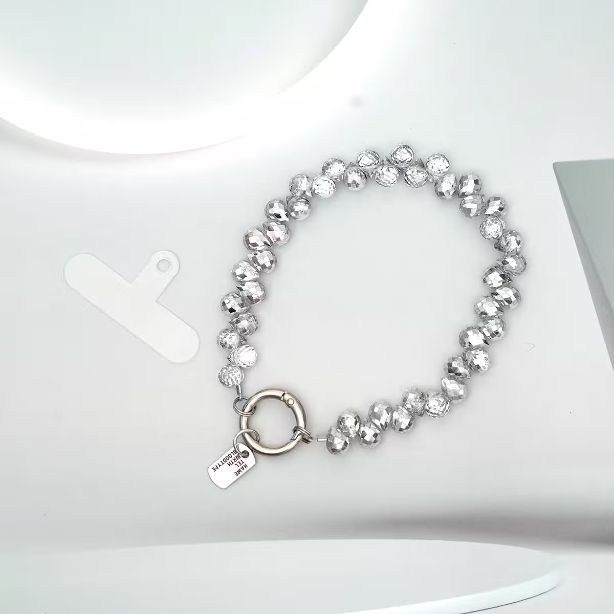 水滴閃亮晶鑽&times;手機腕帶掛繩&times;銀色-第2張