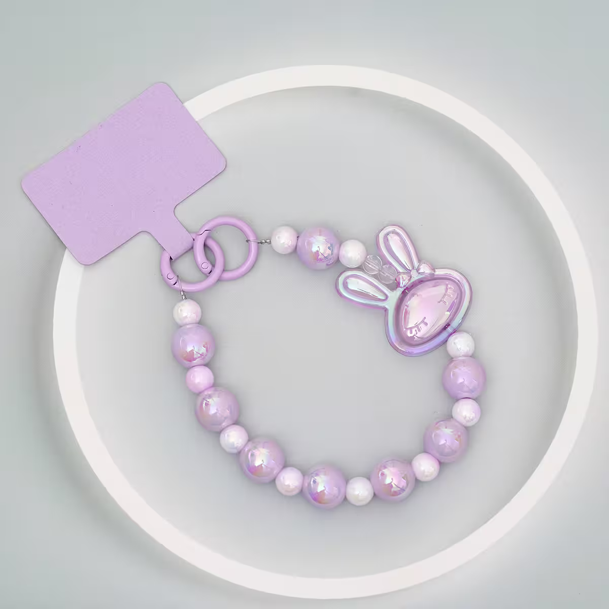 旋轉兔兔&times;手機腕帶掛繩&times;紫色-第1張