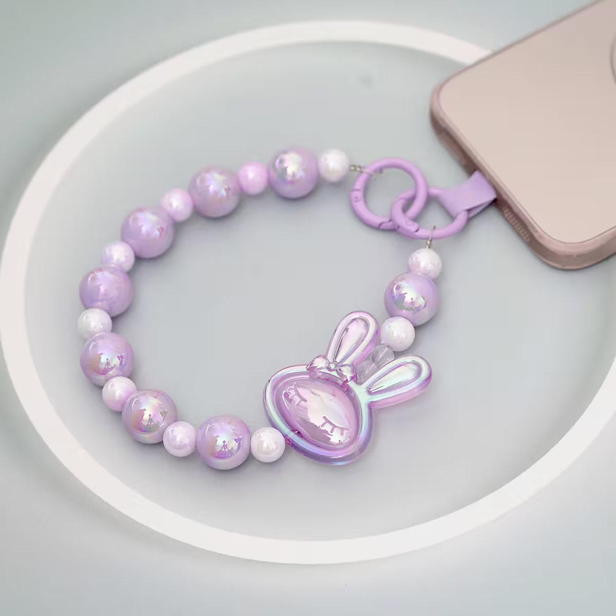 旋轉兔兔&times;手機腕帶掛繩&times;紫色-第2張