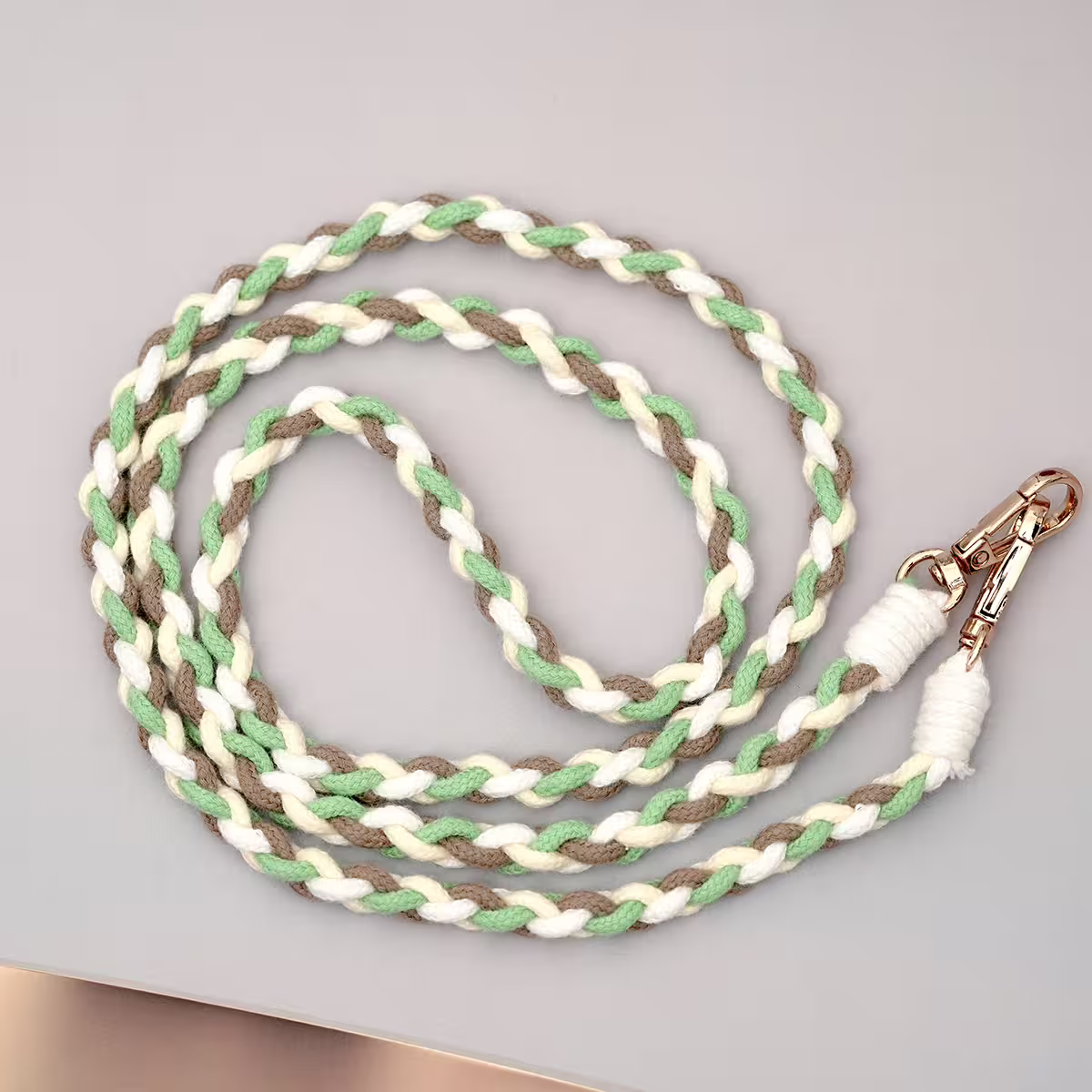 細繩四色小麻花&times;手機斜背雙勾掛繩&times;駝+綠+白+米-第3張