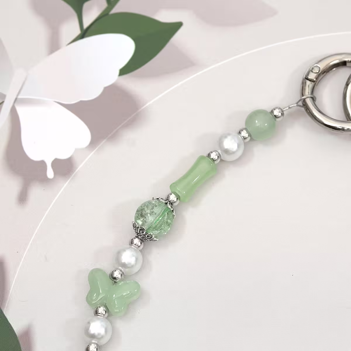 綠竹節流蘇&times;手機腕帶掛繩-第5張