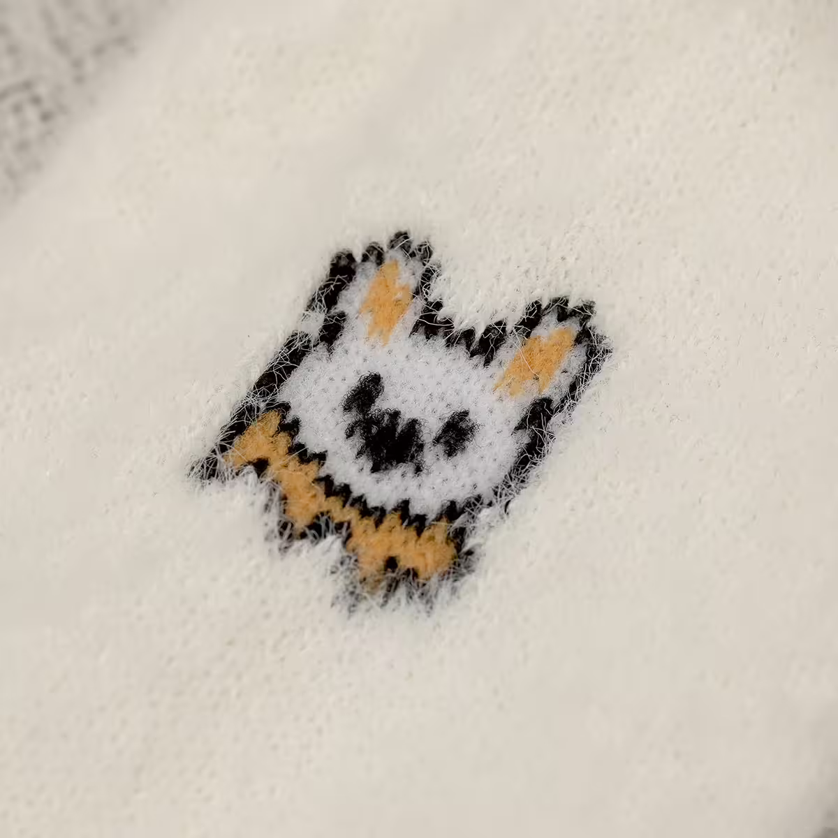 兔貓白色毛襪&times;中筒襪&times;二雙套件襪子組-第5張