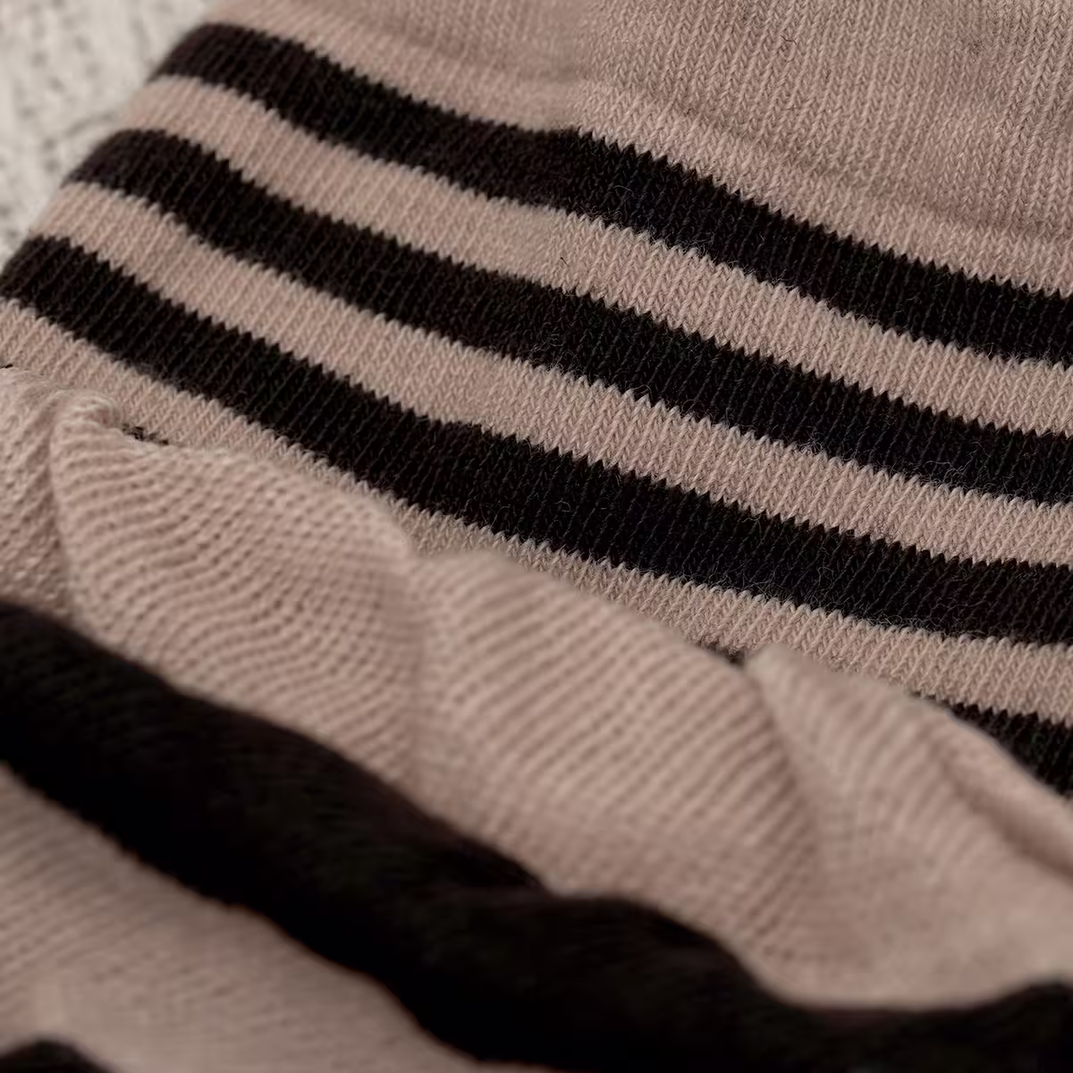 雙層條紋假兩件&times;中筒襪&times;棕咖-第4張