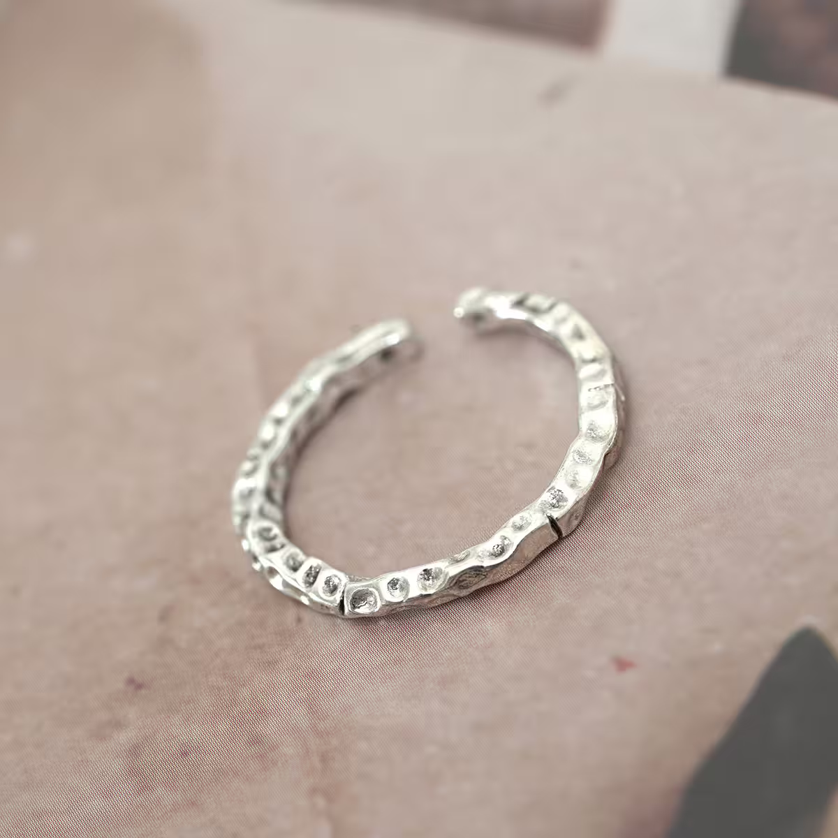 925銀飾&times;風洞紋理&times;開口戒指-第3張