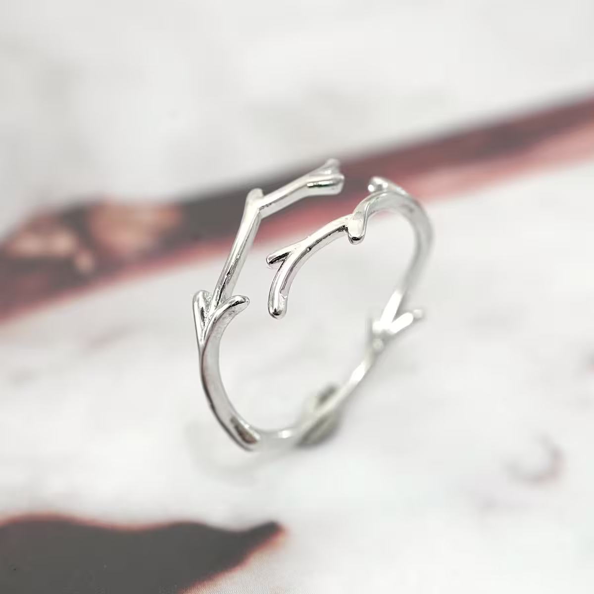 925銀飾&times;樹椏枝條&times;開口戒指-第3張