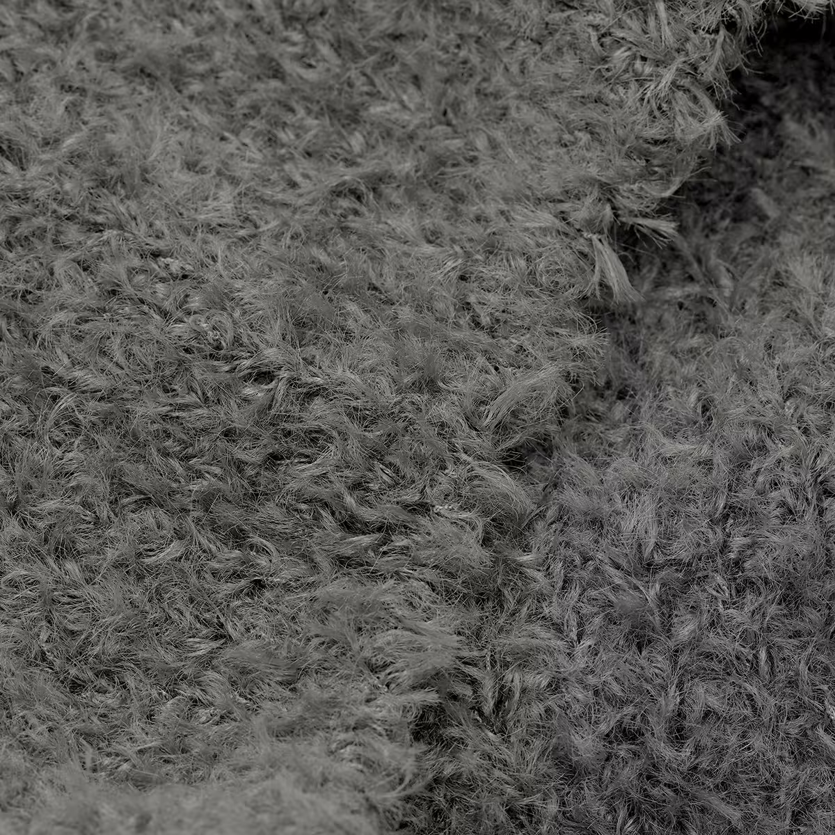 羔毛繫繩小耳朵&times;毛帽&times;灰色-第5張