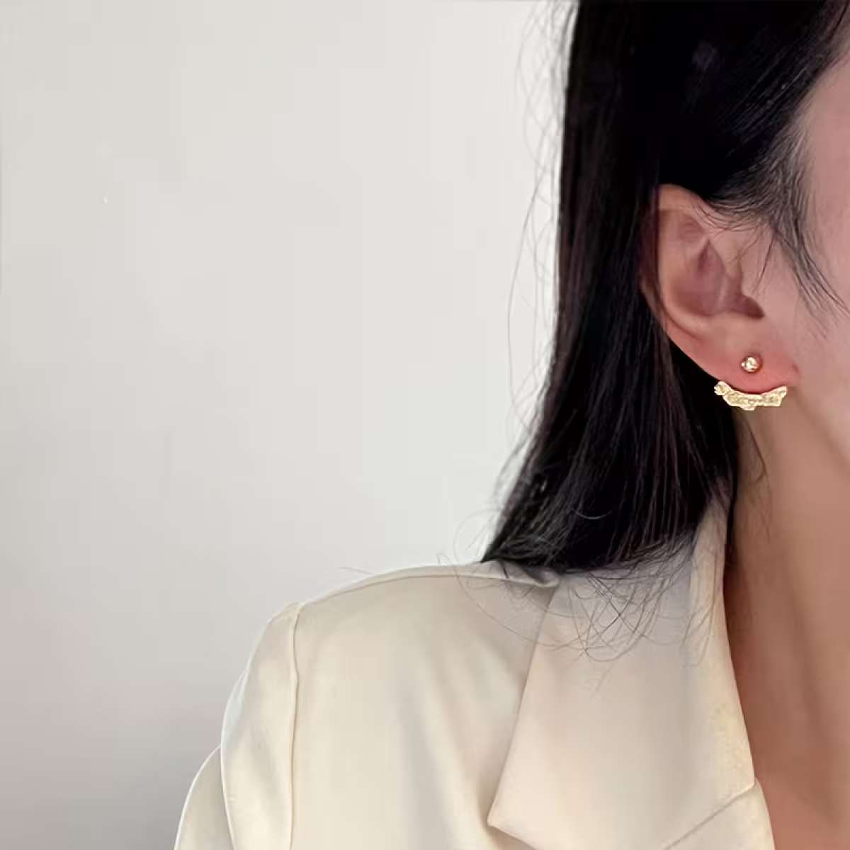 波紋弧型&times;後掛式吊墜耳環-第6張