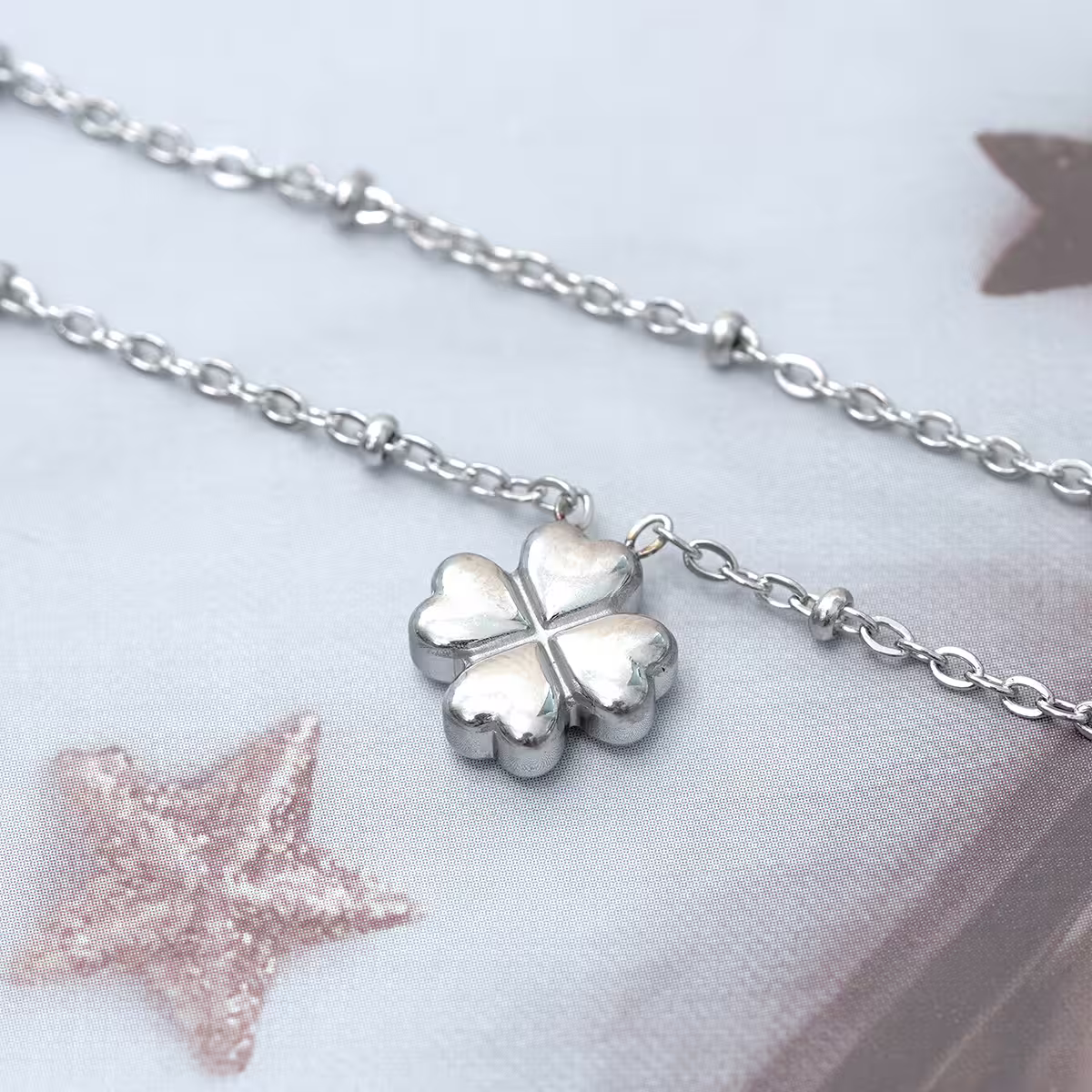 316鋼飾&times;圓潤四葉草&times;項鍊&times;銀色-第4張