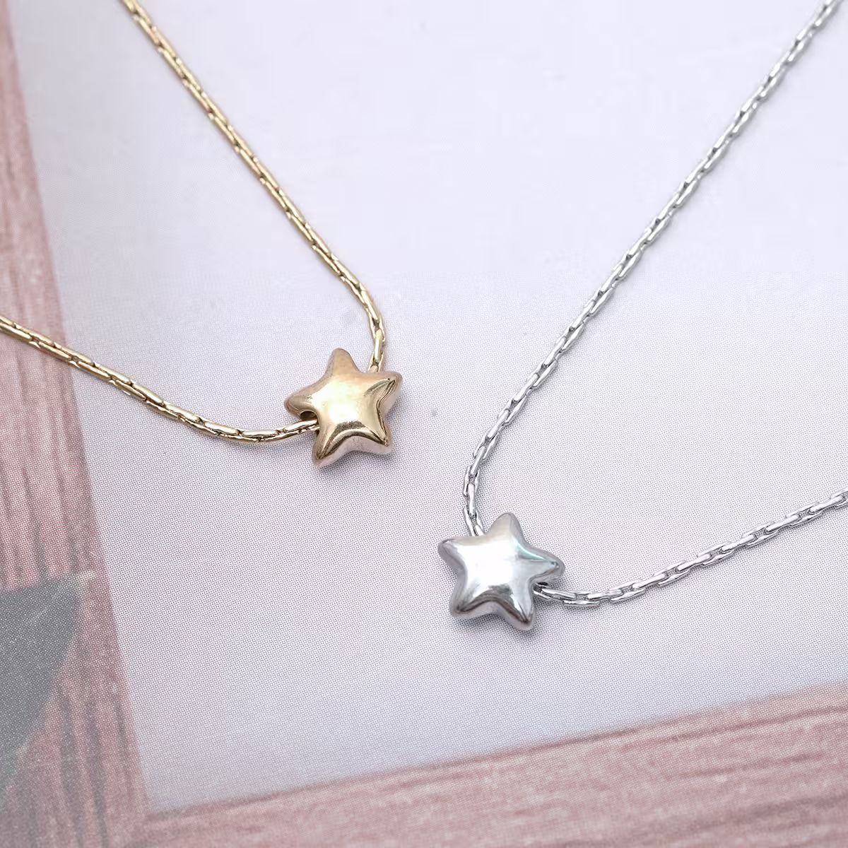 316鋼飾&times;圓潤小星星&times;項鍊&times;銀色-第5張