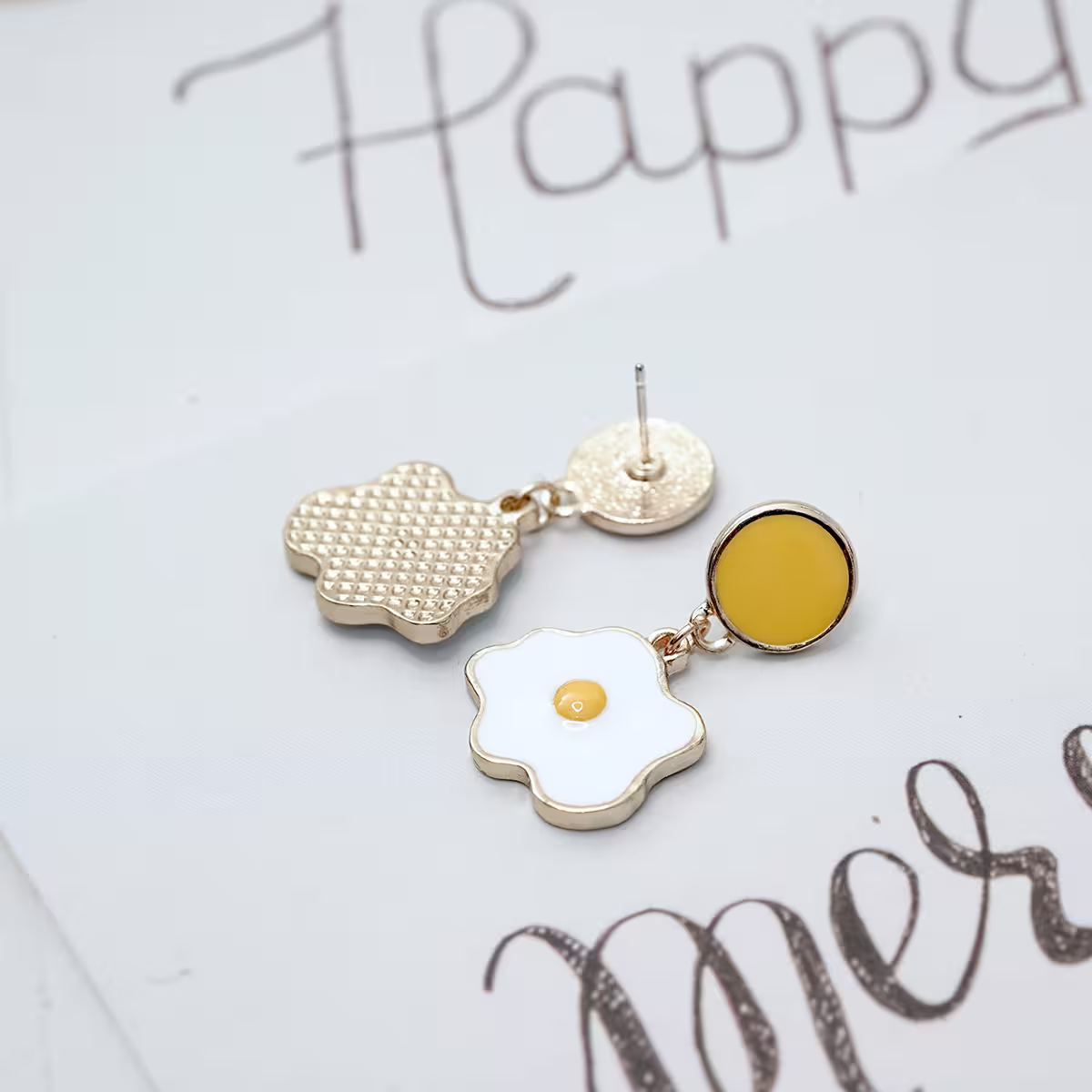 可愛荷包蛋&times;吊墜耳環-第3張