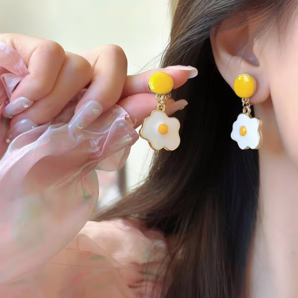 可愛荷包蛋&times;三角耳夾-第6張