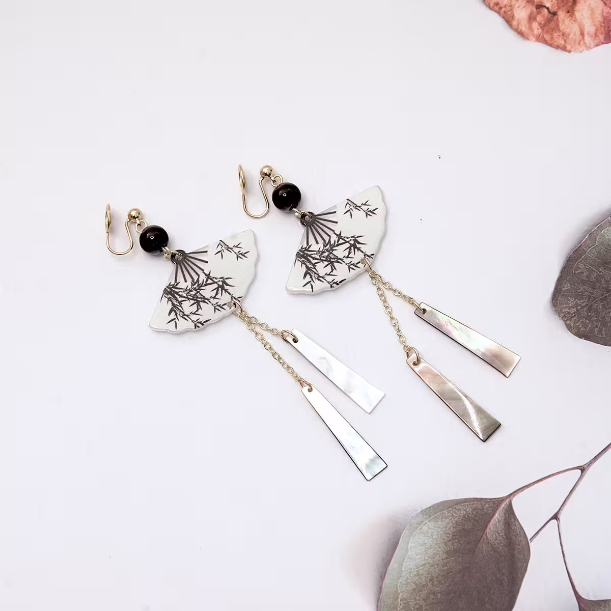 竹影古扇&times;蚊香盤U型耳夾-第2張