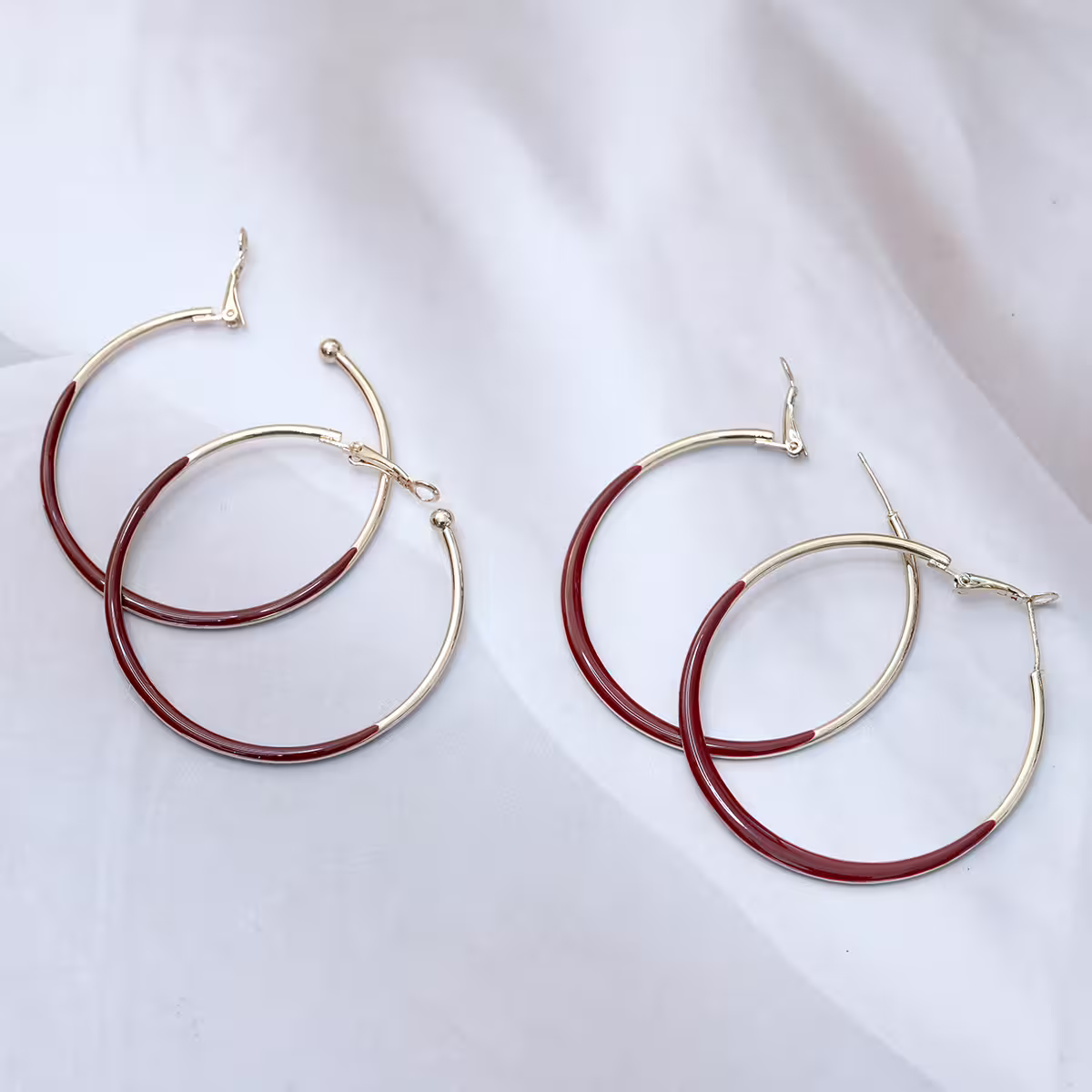 金屬大紅圈&times;三角耳夾-第5張