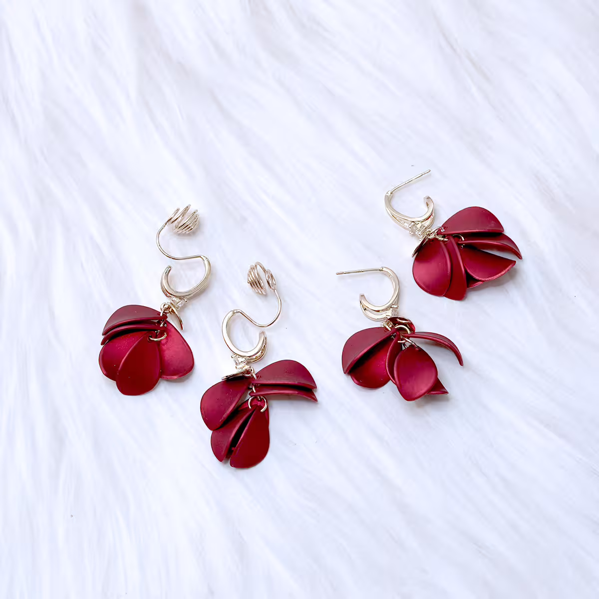 紅色花瓣裙&times;吊墜耳環-第4張
