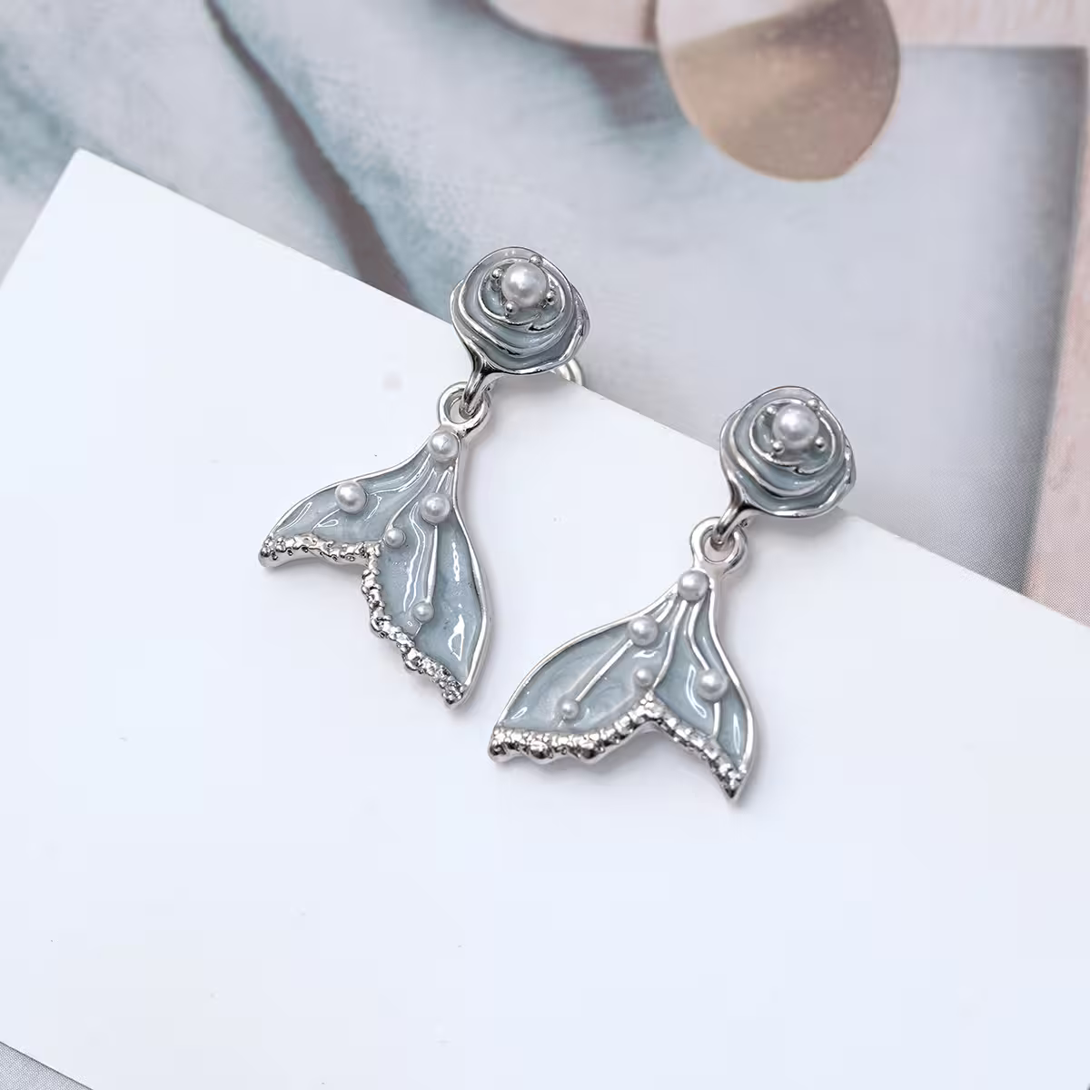 玫瑰人魚&times;蚊香盤U型耳夾-第2張